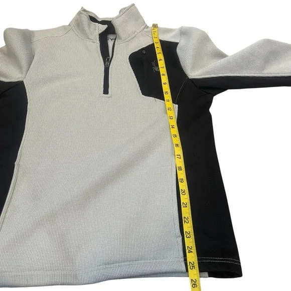 Men’s Spyder Bandit Outbound Black and Grey Fleece 1/4 Zip Jacket Pullover - Picture 5 of 5